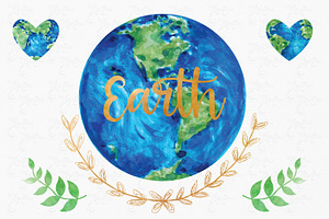 Watercolor Earth Collection Set