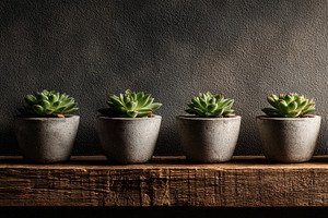 Row of succulent plants in Pots, a Nature Photo by Virgo Studio