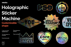 Holographic Sticker Mockup Machine