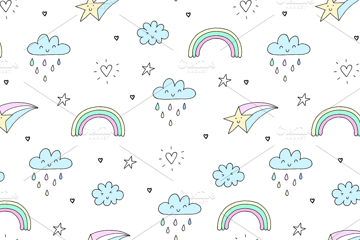 Cute unicorns patterns collection., a Pattern Graphic by Irene_Boiko_ART