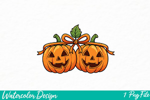 Halloween Pumpkin png, an Illustration by Watercolor design