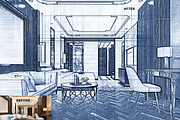 Architectural Pencil Sketch Pro, an Action Add-On by Studio Retouch (Thumbnail 3 of 11)
