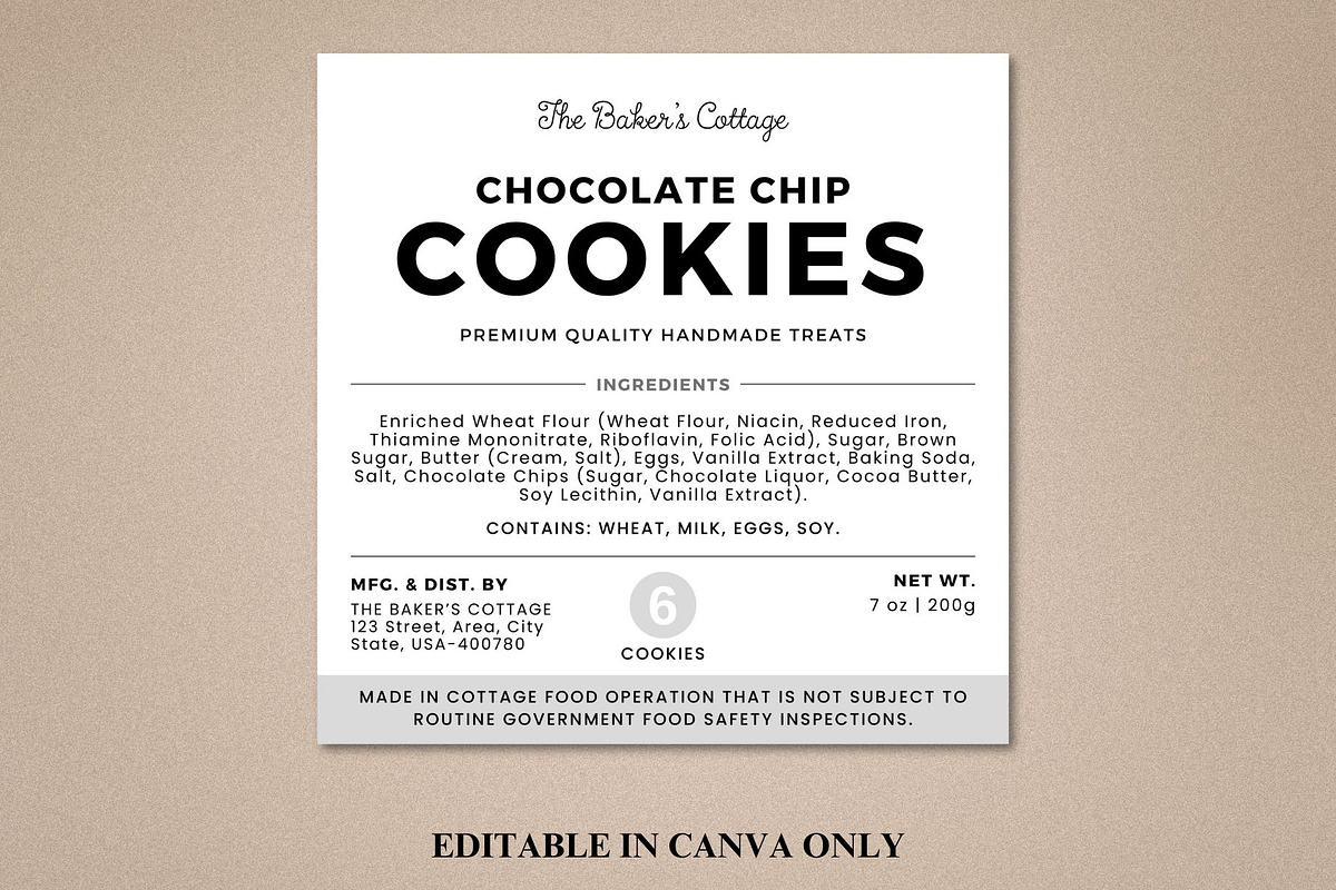Cottage Food Labels Template, a Stationery Template by Coral Beauty (Photo 1 of 5)