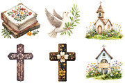 Christian Rustic Easter Clipart, an Illustration by Watercolor design (Thumbnail 9 of 13)