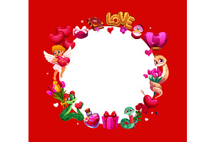 Happy valentine day frame, a Seasonal Illustration by Buch&Bee