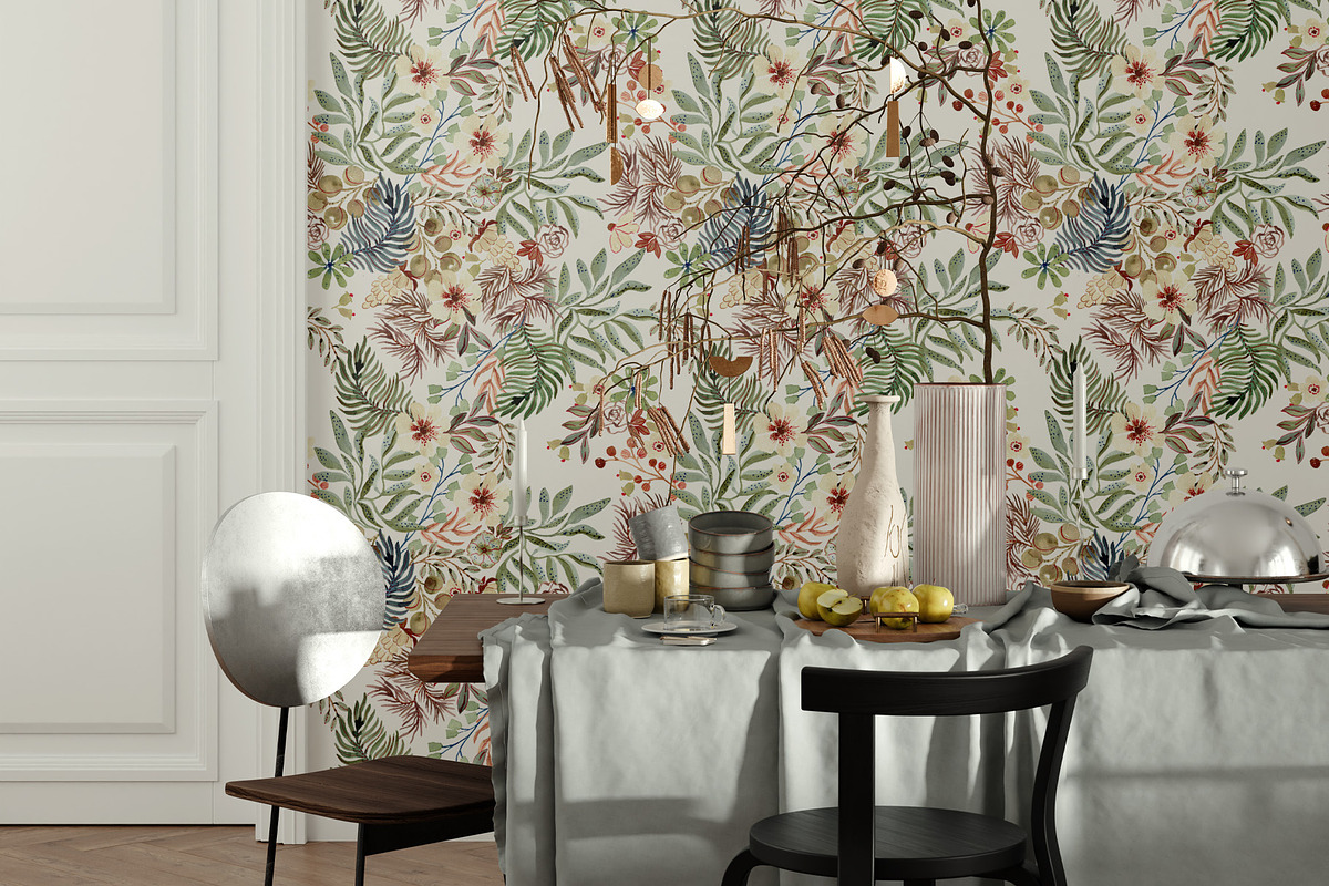 Baroque Shades Watercolor Wallpaper, a Wallpaper Graphic by Webvilla Studio (Photo 4 of 7)