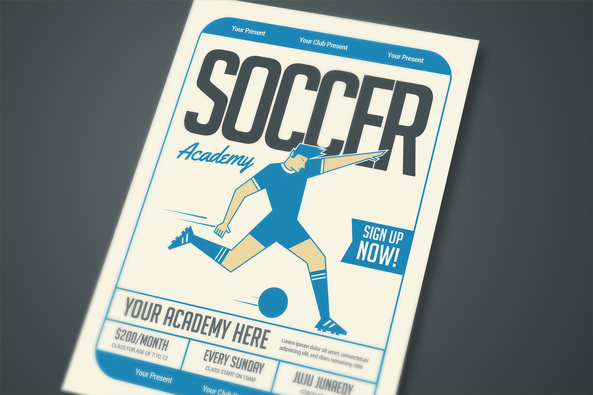 Soccer Academy Flyer Template, a Flyer Template by megarez (Photo 1 of 3)