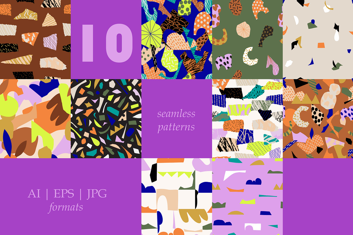 COLLAGE: patterns & cutout elements, an Object Graphic by Lena Nikolaeva (Photo 9 of 15)