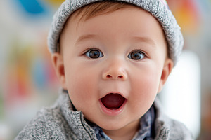 Adorable baby in colorful birthday, a Person Photo by MistyDay
