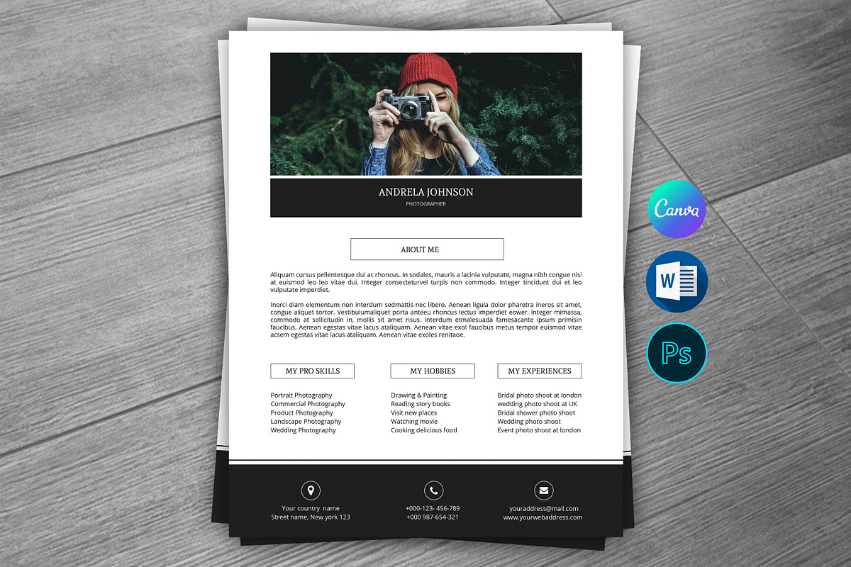 Photographer About me Page preview 5