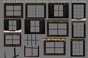 Christmas Window And Lights Overlays