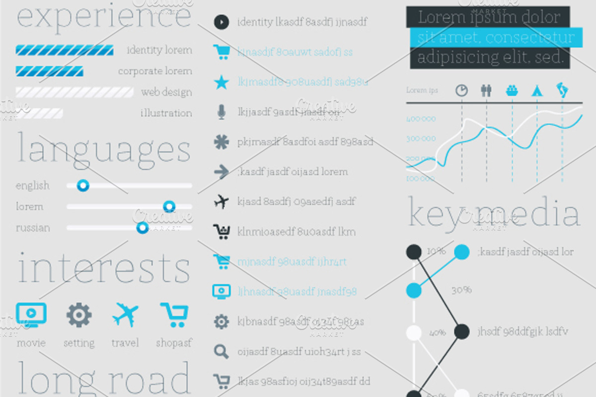 Elements of Infographics with button, a Templates & Theme by fet