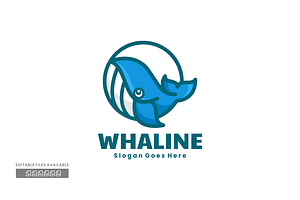 Whale Simple Mascot Logo, a Branding & Logo Template by ivan_artnivora