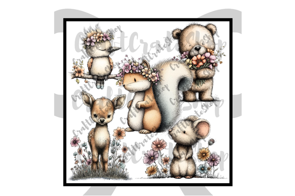 Whimsical Spring Woodland Animals, an Illustration by CraftCrateShop (Photo 3 of 6)
