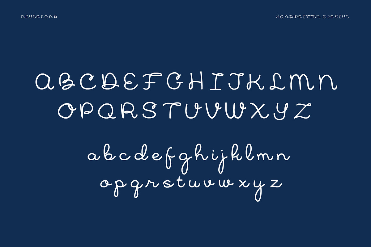 Neverland Cursive Font, a Handwritten Font by Fontura Design (Photo 1 of 8)