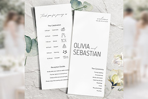 Elegant Wedding Program Canva bd008, a Card Template by TyphoonStudio
