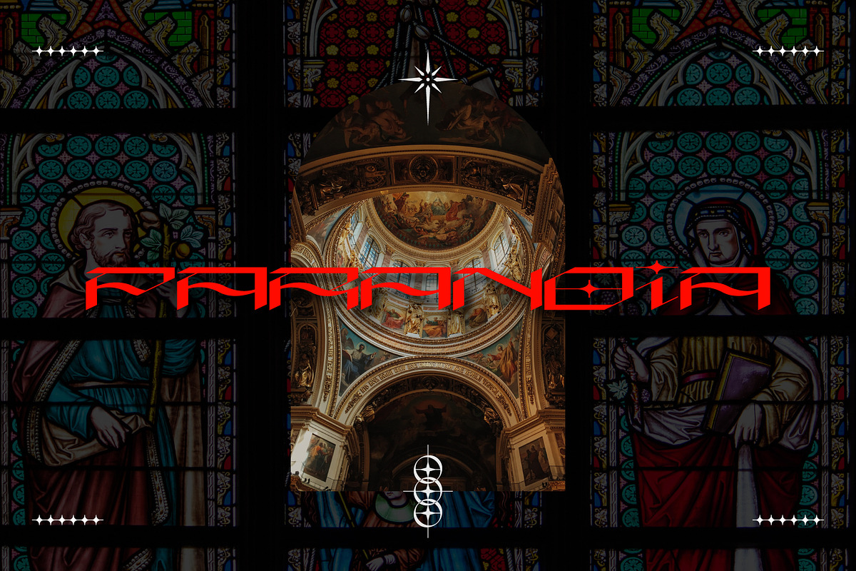 ACID GRAPHICS FONT PARANOIA TYPEFACE, a Blackletter Font by ASDF Graphics (Photo 1 of 3)