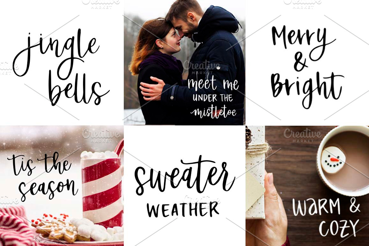 SALE Holiday Lettering & Clipart Kit, an Illustration by Jane Yu Designs (Photo 4 of 12)