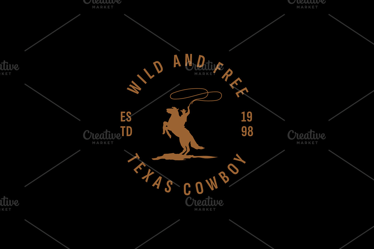 cowboy logo vector icon illustration, a Branding & Logo Template by Dyn Studio