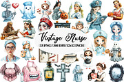 Vintage Halloween Nurse Clipart, an Illustration by Daily.Designs (Thumbnail 1 of 5)