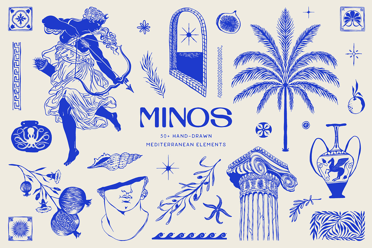 Minos Mediterranean Clip Art, an Object Graphic by Studio Ludis (Photo 1 of 7)