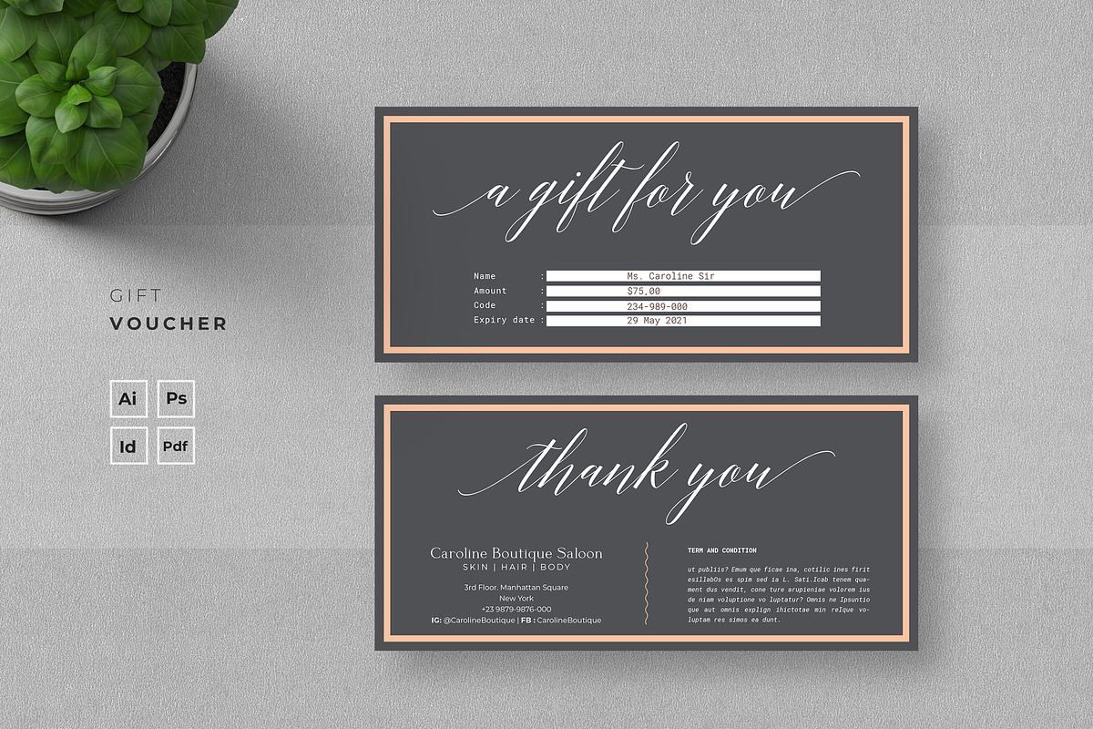 Fashion Gift Voucher, a Card Template by Ahsanjaya (Photo 1 of 3)