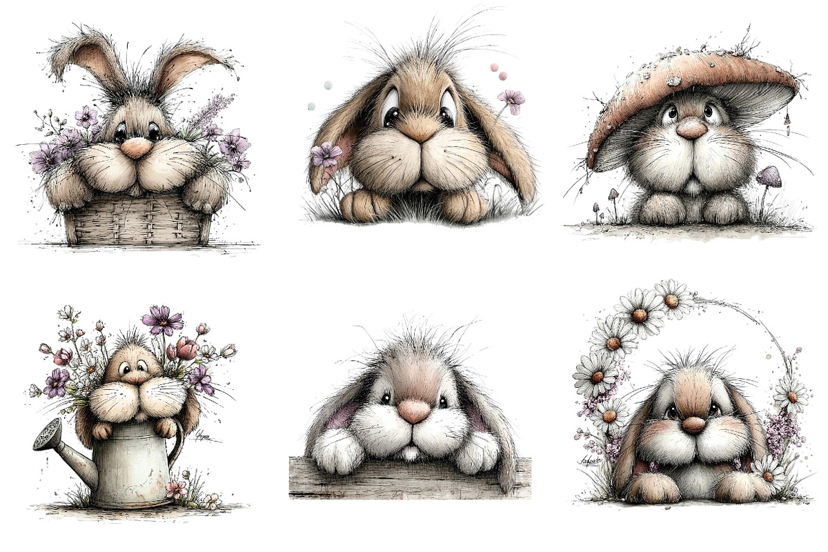 Peeking Easter Bunny Clipart, an Illustration by Dream Creation (Photo 3 of 7)