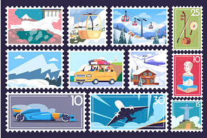 Travel postage marks. Touristic, an Object Illustration by Stock-Smart-Start