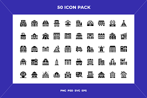 Types of houses icons, an Outline Icon by Wencory