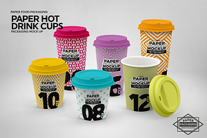 Paper Hot Drink Cups Mockup