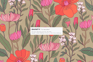 Dainty Botanical Pattern And Prints