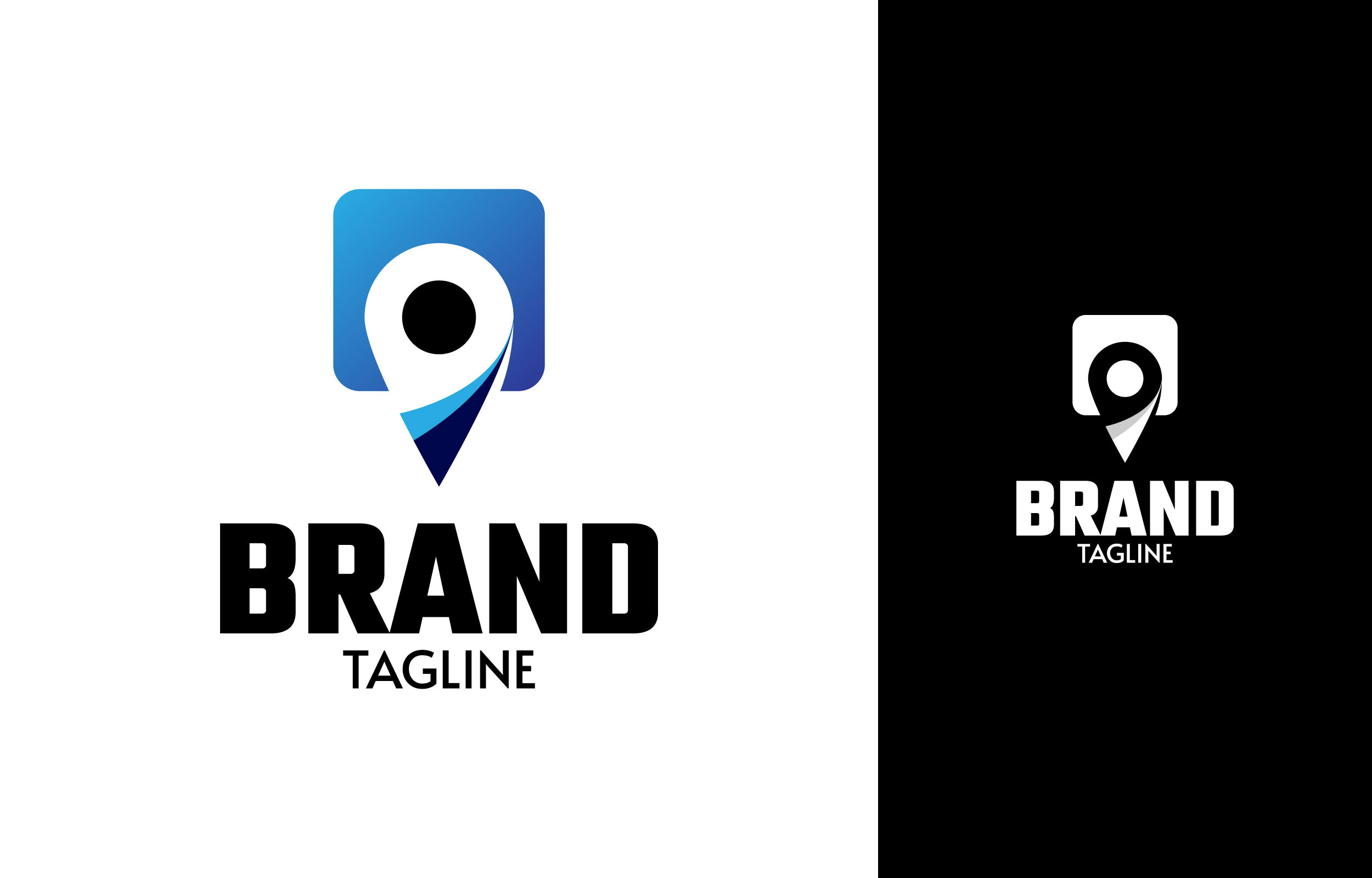 Pin location logo design template