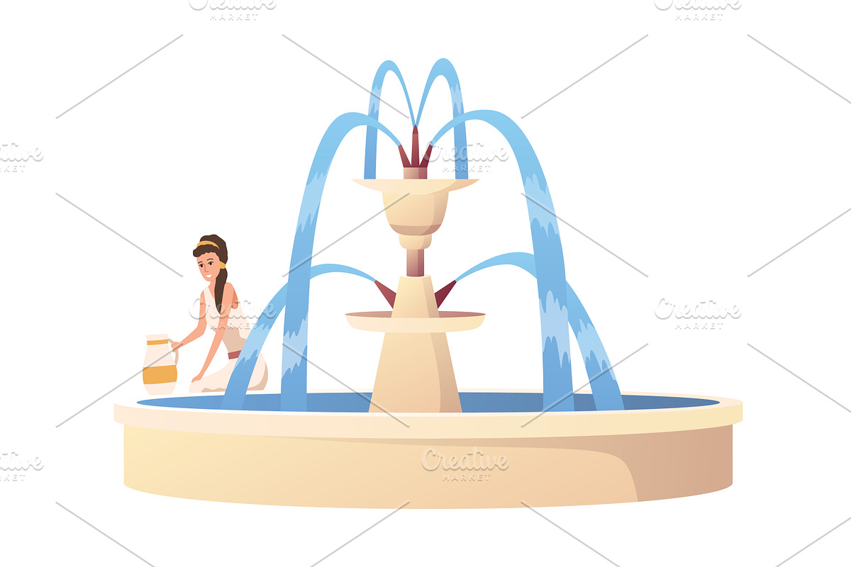 Fountain illustration with water, an Object Illustration by the8monkey