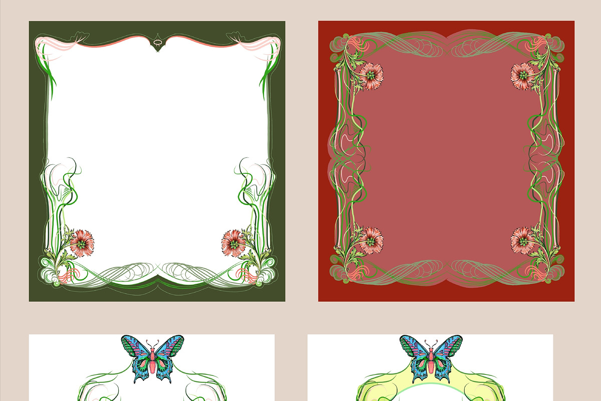 Art Nouveau elements, frames Png, a Decorative Illustration by Anada Arty (Photo 13 of 13)