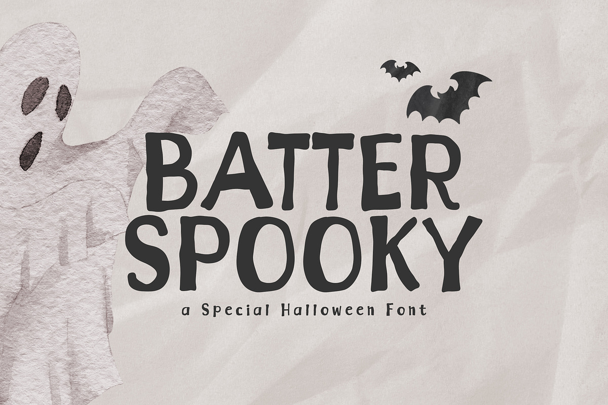 Batter Spooky, a Sans Serif Font by khurasan (Photo 1 of 5)