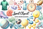 Watercolor Sport Clipart, an Illustration by Daily.Designs (Thumbnail 1 of 5)
