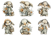 Easter Rabbit Basket Clipart, an Illustration by CraftArtStudio (Thumbnail 5 of 6)