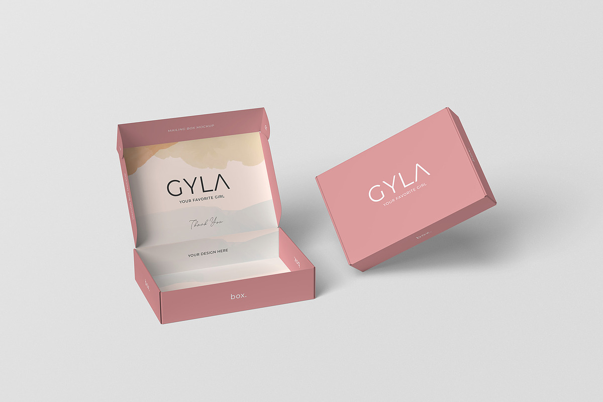 Mailing Box Mockup Set, a Packaging Mockup by Hokagata (Photo 9 of 13)