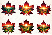 Fall Scenery Autumn Sunset Clipart, an Illustration by Rose Art (Thumbnail 2 of 8)