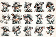 Crazy Sheep Clipart, an Animal Illustration by Libby Wishes (Thumbnail 2 of 3)