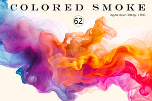 Colored smoke  Watercolor clipart