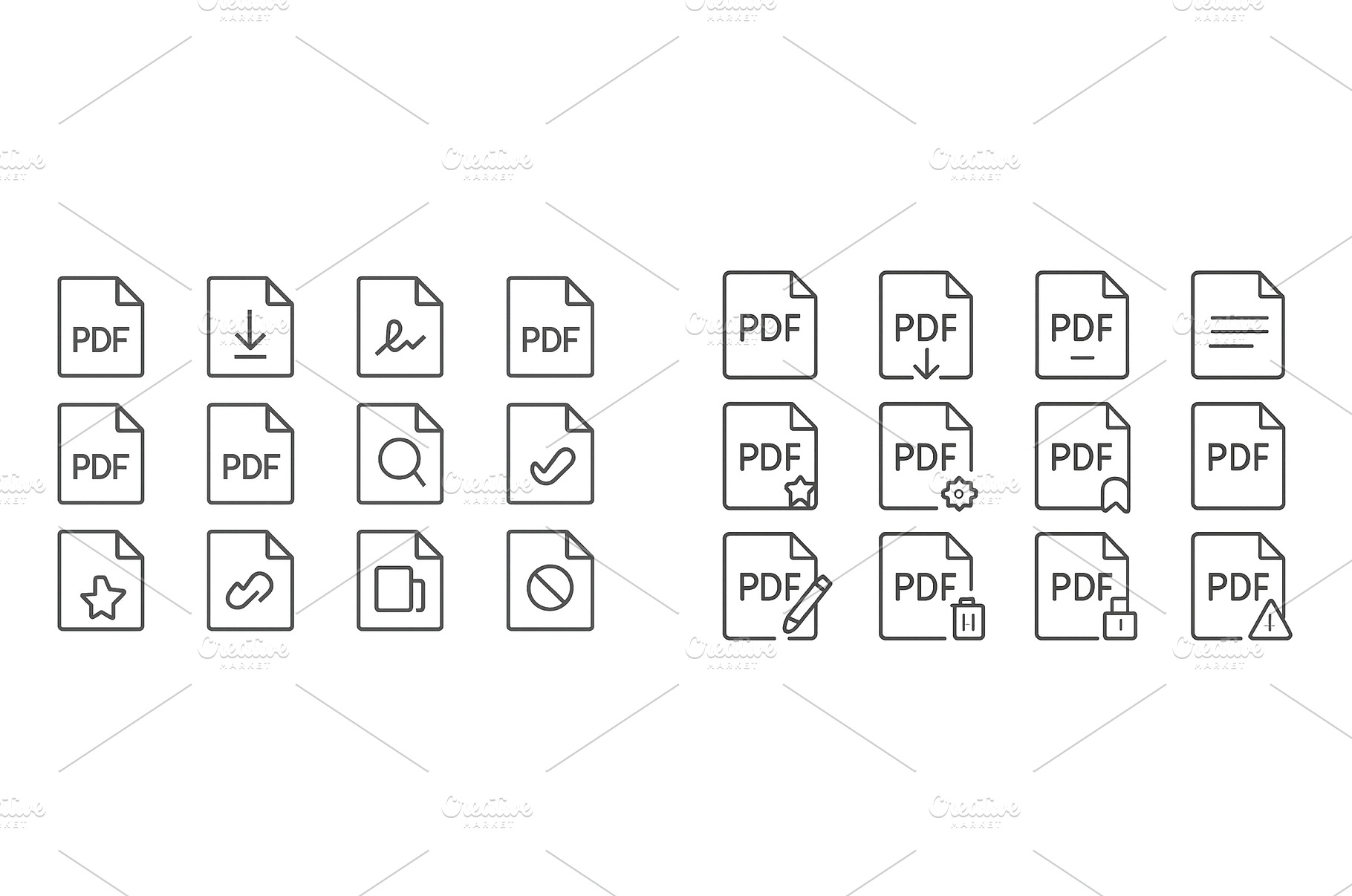 Icons representing various PDF, a Technology Photo by ZinetroN