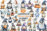 Halloween Gnome Clipart, an Illustration by DreamCafeArt (Thumbnail 1 of 7)