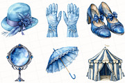 1920s Blue Summer Clipart, an Illustration by OK Design (Thumbnail 2 of 5)