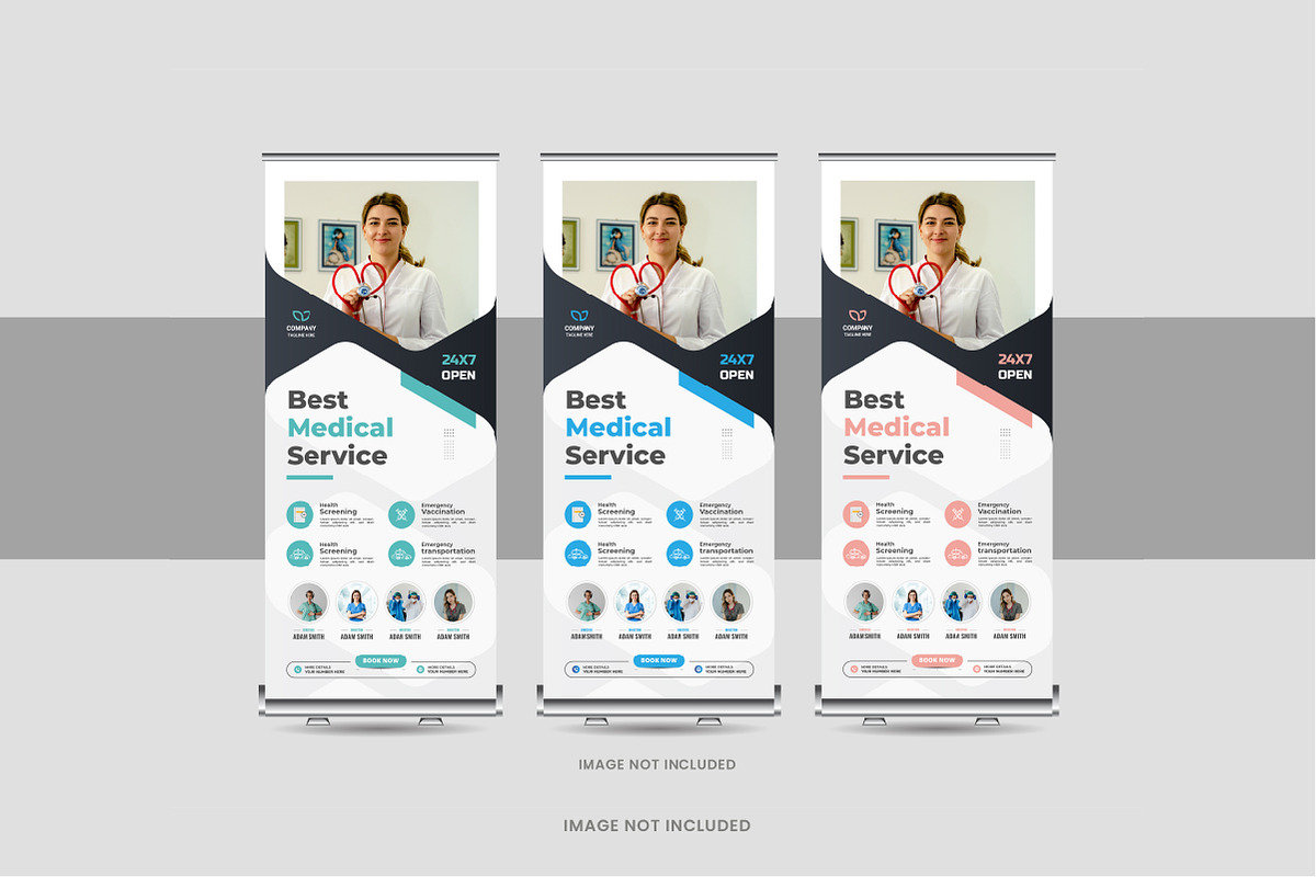 Medical, hospital roll up banner set, a Card Template by Pavel_design (Photo 9 of 11)