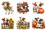 Watercolor Autumn Cow Clipart, an Illustration by DreamPrint404 (Thumbnail 4 of 6)
