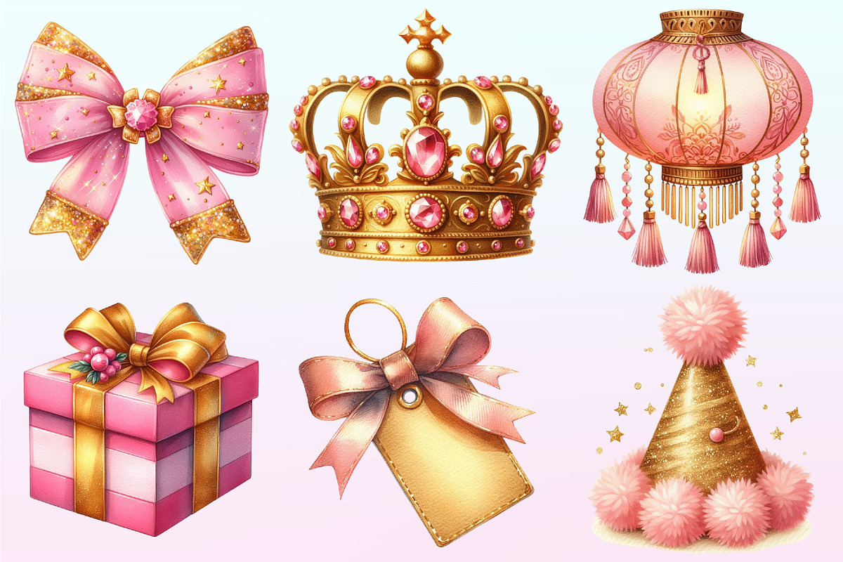 Pink and Gold Party Decorations, a Graphic by CitraGraphics (Photo 3 of 4)