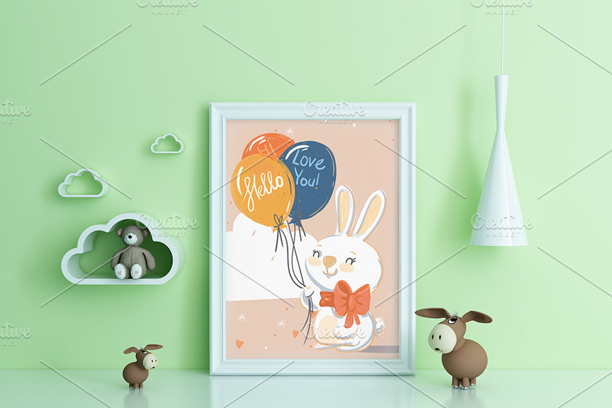 Kids Room Frame Mockups, a Print Template by Milan Mockup (Photo 6 of 6)