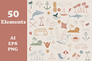 Summer Vacation Graphic Bundle, an Illustration by Megs Lang (Thumbnail 2 of 11)