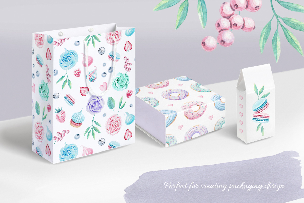 Sweet dessert watercolor set, a Food Illustration by MariArtySpace (Photo 6 of 8)